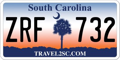 SC license plate ZRF732