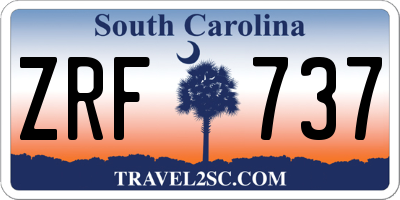 SC license plate ZRF737