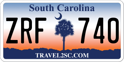 SC license plate ZRF740
