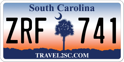 SC license plate ZRF741