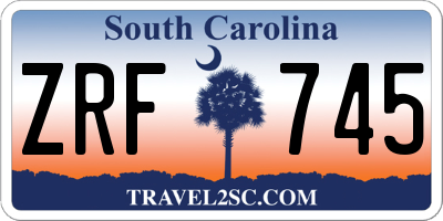 SC license plate ZRF745