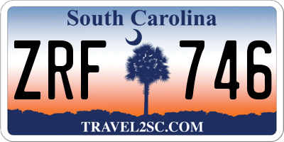 SC license plate ZRF746