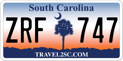 SC license plate ZRF747