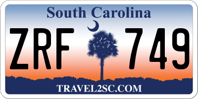 SC license plate ZRF749