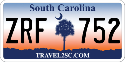 SC license plate ZRF752