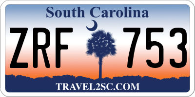 SC license plate ZRF753