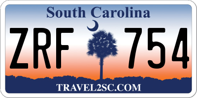 SC license plate ZRF754