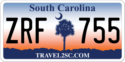 SC license plate ZRF755