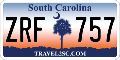 SC license plate ZRF757