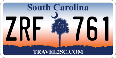 SC license plate ZRF761