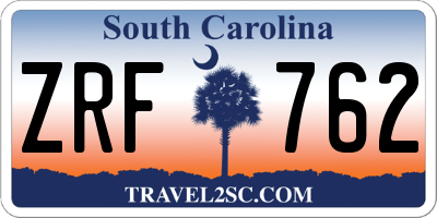 SC license plate ZRF762