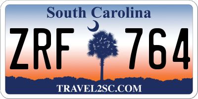 SC license plate ZRF764