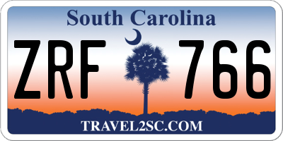 SC license plate ZRF766