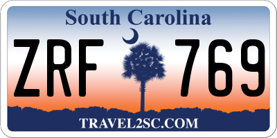 SC license plate ZRF769