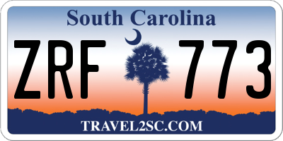 SC license plate ZRF773