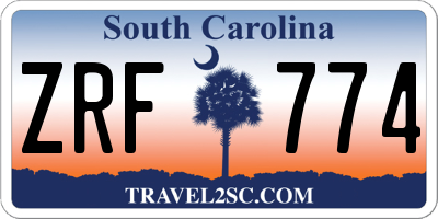 SC license plate ZRF774