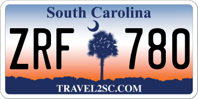 SC license plate ZRF780