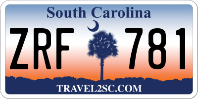 SC license plate ZRF781