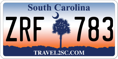 SC license plate ZRF783