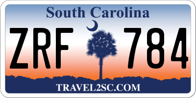 SC license plate ZRF784