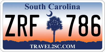 SC license plate ZRF786