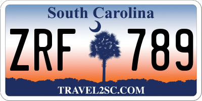 SC license plate ZRF789