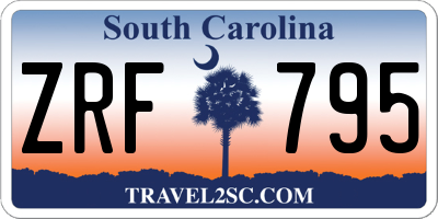 SC license plate ZRF795