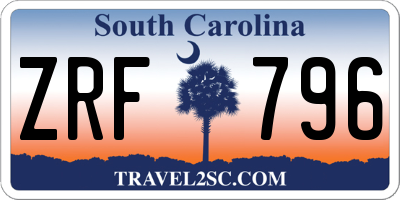 SC license plate ZRF796