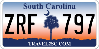 SC license plate ZRF797