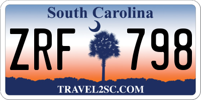 SC license plate ZRF798