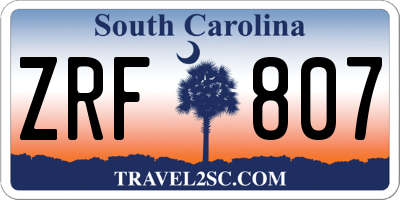 SC license plate ZRF807