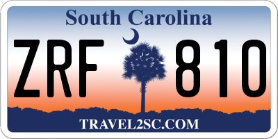 SC license plate ZRF810