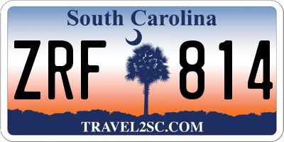 SC license plate ZRF814