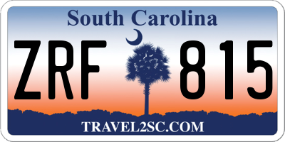SC license plate ZRF815