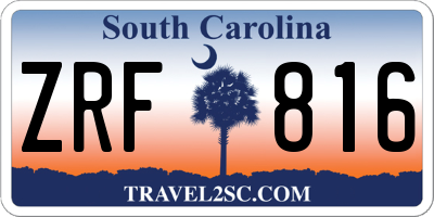 SC license plate ZRF816