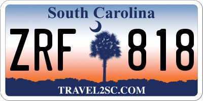 SC license plate ZRF818