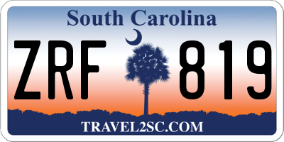 SC license plate ZRF819