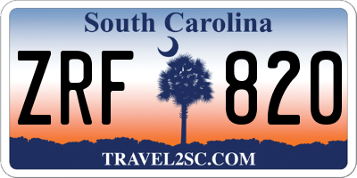 SC license plate ZRF820