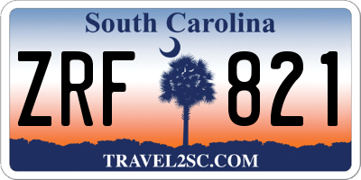 SC license plate ZRF821