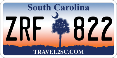 SC license plate ZRF822