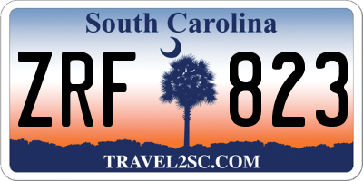 SC license plate ZRF823