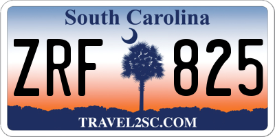 SC license plate ZRF825