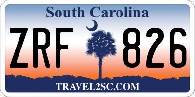 SC license plate ZRF826