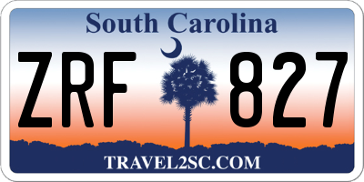 SC license plate ZRF827