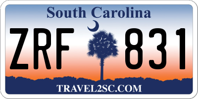 SC license plate ZRF831