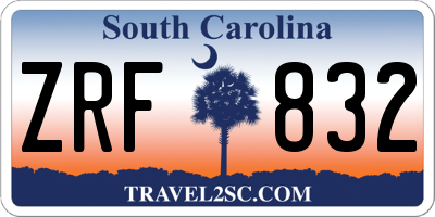 SC license plate ZRF832