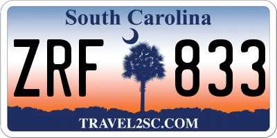 SC license plate ZRF833