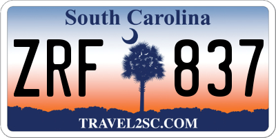 SC license plate ZRF837