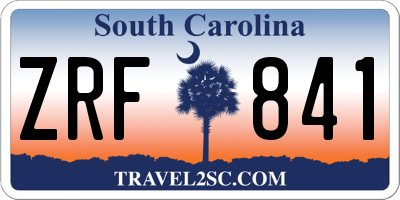 SC license plate ZRF841