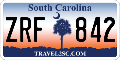 SC license plate ZRF842